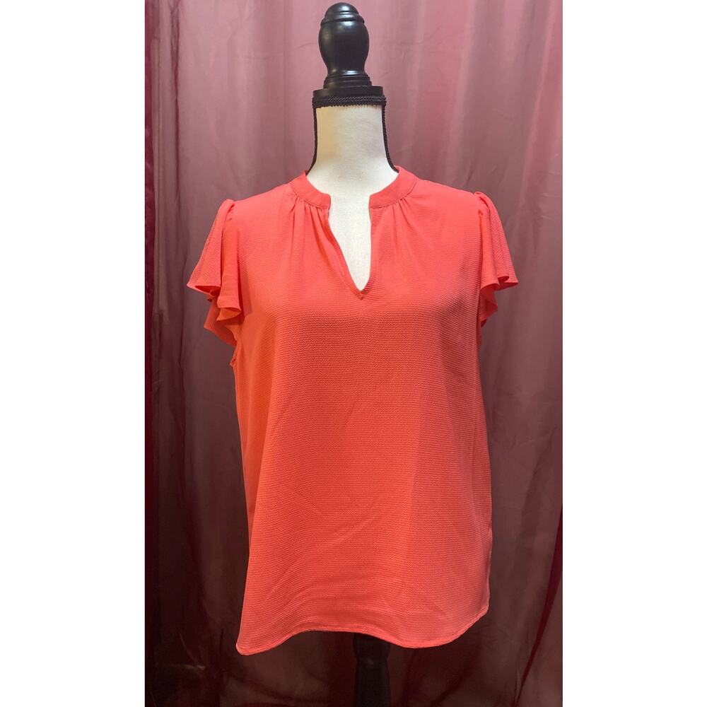 CeCe Flutter Sleeve Blouse, size medium